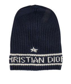 Christian Dior Beanie, Wool, Blue, One Size, 3*